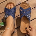 thumbnail image 1 of ATENAR Womens Sandals Comfortable Slide Women Sandals Open Toe Womens Shoes Blue 7.5, 1 of 8