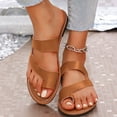 thumbnail image 1 of ATENAR Womens Sandals Fashion Solid Color Women Sandals Outdoor Shoes Women Brown 7, 1 of 9