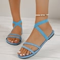 thumbnail image 1 of ATENAR Womens Sandals Flat Summer Women Sandals Beach Womens Shoes Sky Blue 7, 1 of 9