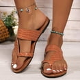 thumbnail image 1 of ATENAR Womens Sandals Slide Flat Women Sandals Summer Shoes Women Brown 6, 1 of 9