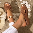 thumbnail image 1 of ATENAR Womens Sandals Solid Color Outdoor Women Sandals Comfortable Womens Shoes Brown 11, 1 of 9