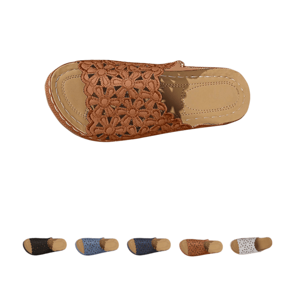 ATENAR Womens Sandals,Women's Sandals,Casual,Slip-Resistant,Open Toe,Wedge,Brown,7.5