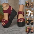 thumbnail image 1 of ATENAR Womens Sandals Summer Shoes Outdoor Wedge Sandals Red (US:9), 1 of 8
