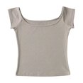 thumbnail image 1 of ATENAR Womens Shirts Casual Shirts Plus Size Solid Tops Khaki M, 1 of 8