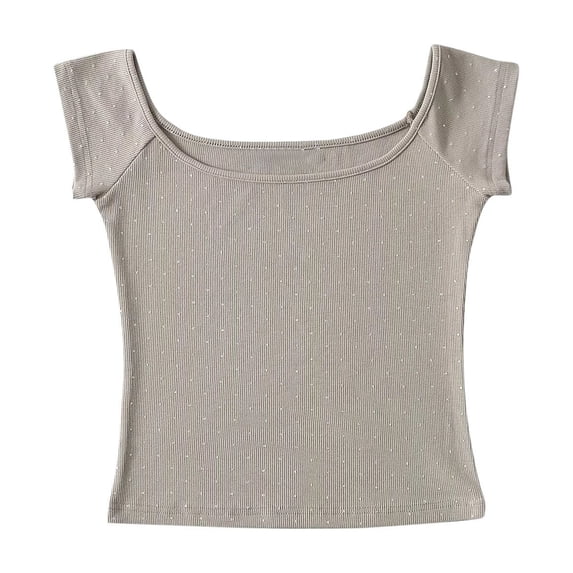 ATENAR Womens Shirts Casual Shirts Plus Size Solid Tops Khaki M