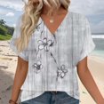 thumbnail image 1 of ATENAR Womens Shirts Loose Summer Tops for Women Short Sleeve Tee Gray M, 1 of 5