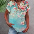 thumbnail image 1 of ATENAR Womens Shirts Short Sleeve Casual Shirts for Women V Neck Tee Green XL, 1 of 5