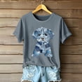thumbnail image 1 of ATENAR Womens Shirts Short Sleeve Shirts Summer Breathable Tops Gray 2XL, 1 of 4