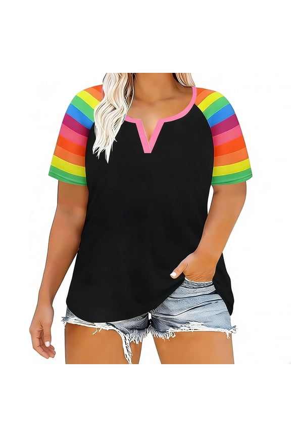 Womens Shirts Summer Short Sleeve T Shirts for Women Casual Tee Red 4XL