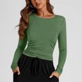 thumbnail image 1 of ATENAR Womens Tops,Tops for Women,Soft,Stretch Fabric,Warm,Comfort Fit,Army Green,XXL(US:12), 1 of 7