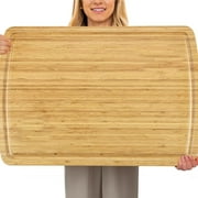 ATENOW 30 x 20 Extra Large Bamboo Cutting Board for Kitchen, Cutting Board Stove Top Cover, Butcher Block Chopping Board with Juice Groove, Large Charcuterie Board, Over the Sink Cutting Board