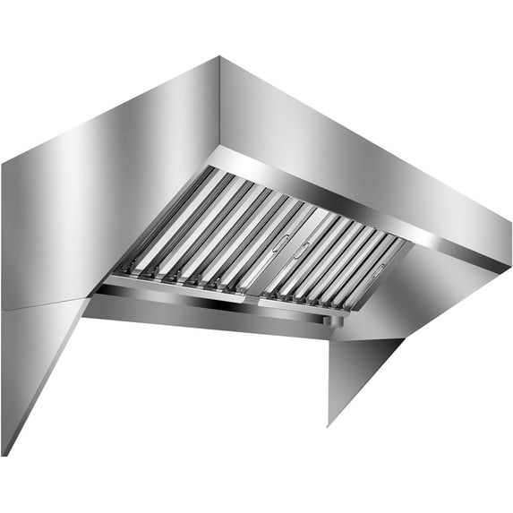 ATENOW 7FT Commercial Exhaust Hood, Stainless Steel Vent Hood with 2 Removable Baffle Hood Filters, Concession Trailer Hood for Food Truck Restaurant Commercial Kitchen