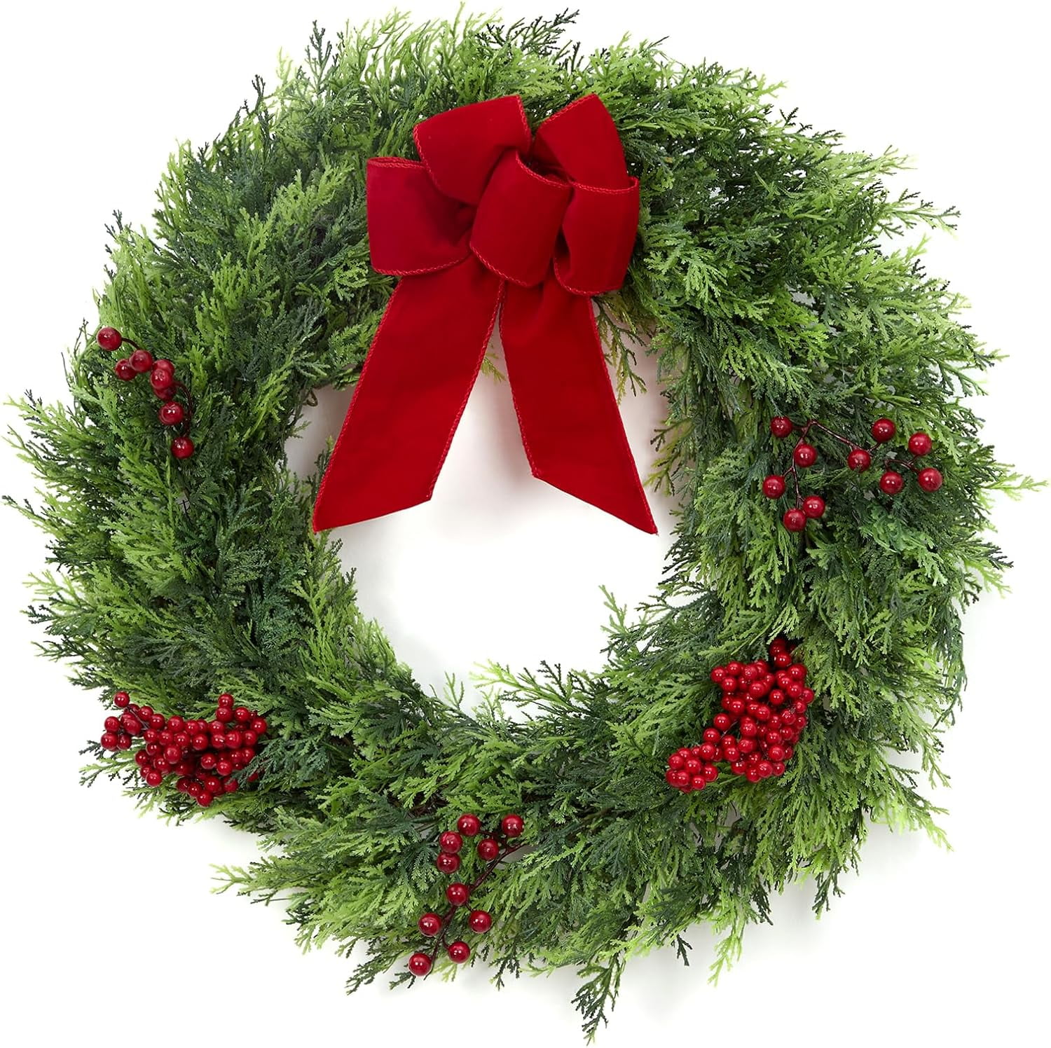 ATENOW Christmas Wreaths for Front Door, 24 Inch Large Outdoor
