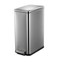 thumbnail image 1 of ATENOW Slim Kitchen Trash Can 13 Gallon Hands-Free Stainless Steel Trash Can with Lid, Step Pedal, Rectangular Trash Bin Wastebasket for Kitchen, Office, Bedroom, Living Room, 1 of 5