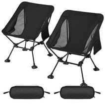 ATEPA 2 Pack Ultralight Camping Chair for Backpacking Hiking,Lightweight Folding Camp Chairs for Adults Black