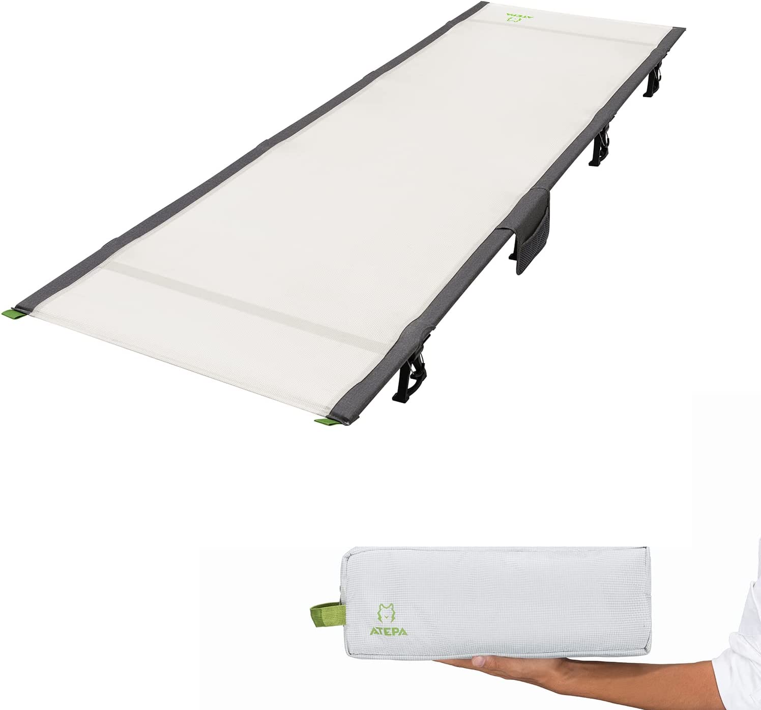 ATEPA Folding Camping Cot Portable Ultralight Camping Bed with Carrying