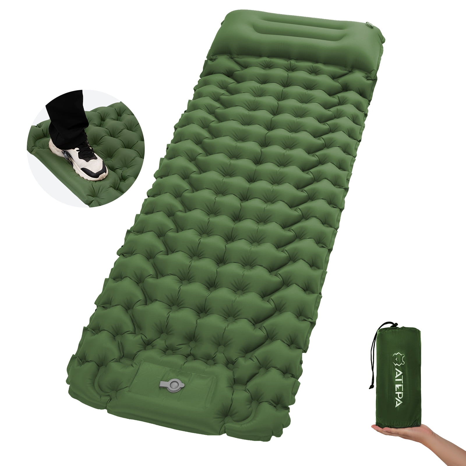 "ATEPA SelfInflating Travel Mat, Ultralight Camping Air Mattress, 77