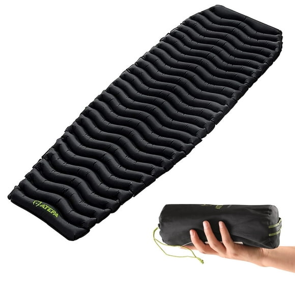 ATEPA Inflatable Sleeping Pad for Camping, 2in Thickness Portable Ultralight Air Mattress, Built-in Pump Quick Inflatable Sleeping Mat with Compression Bag, 72 x 25.6 in Weighs Just 1.32 pounds