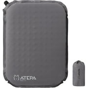 ATEPA Self-inflating Cushion Portable Waterproof LightWeight Memory Foam Seat Pad for Stadium Camping, Chair Pad, Air Travel Chair Pad, Grey
