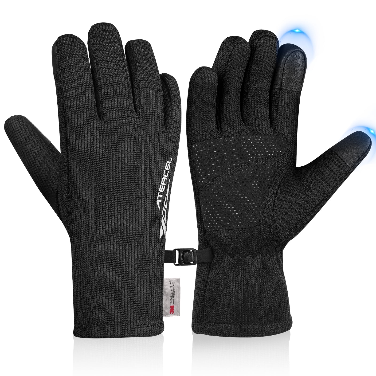 Guanti Da Sci Uomo Invernali – Caldi, Antivento, Impermeabili, Antiscivolo, Touch Screen – Nero - Foto 2