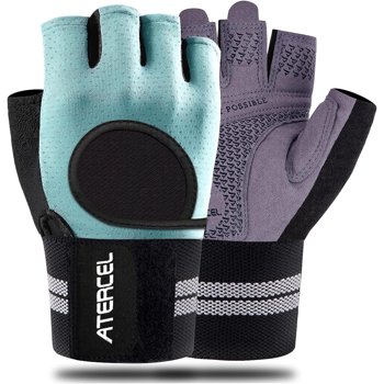 Atercel Workout Gloves for Men Women Gym Weight Lifting Gloves With Wrist Support Blue   M