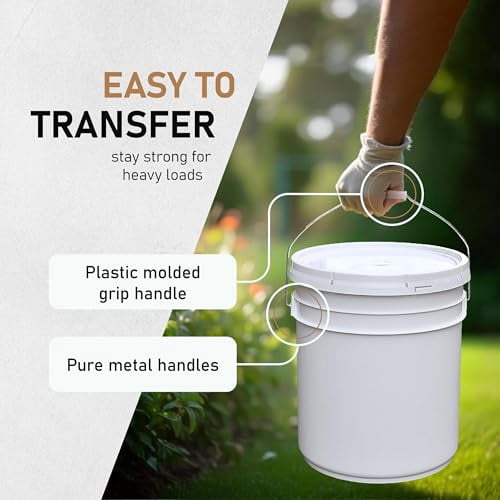 ATERET 4 Gallon White Buckets With Lids (6-Pack) - 90 Mil Thick, Food Grade, BPA Free - View #4
