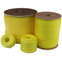 ATERET 5/16 Inch by 600 Feet Twisted 3-Strand Yellow Polypropylene Rope I 1,125 lbs. Tensile Strength I Lightweight & Heavy-Duty Synthetic Cord for DIY Projects, Marine, Commercial Use (5/16" x 600')