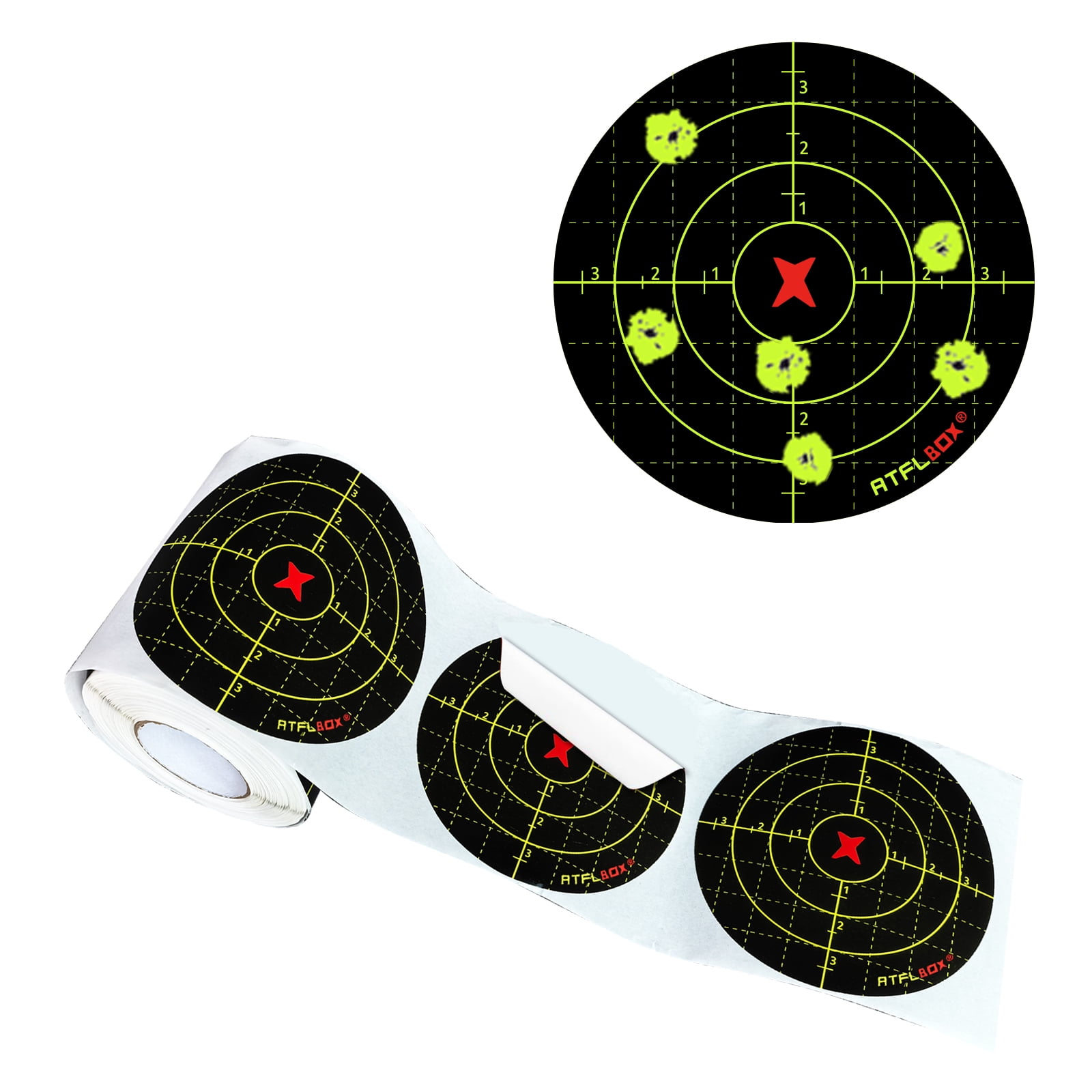 Atflbox – 25 Cibles Splatter Zombie 20,3 Cm – Impact Fluorescent, Pour Armes Airsoft, BB, Carabine, Pistolet