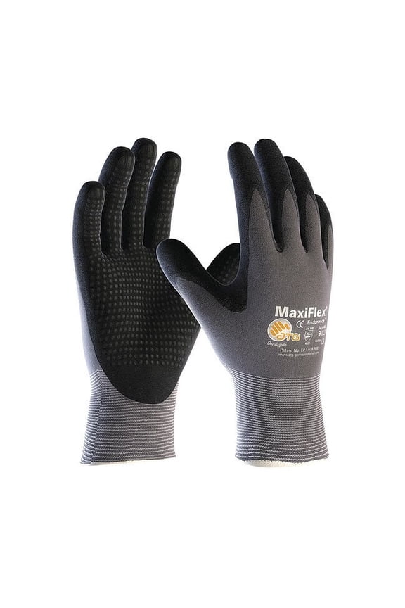 PIP Industries B677053 Maxi Flex Endurance Nitrile Dotted Palm Micro-Foam Gloves, Black - 2XS - 12 Pairs