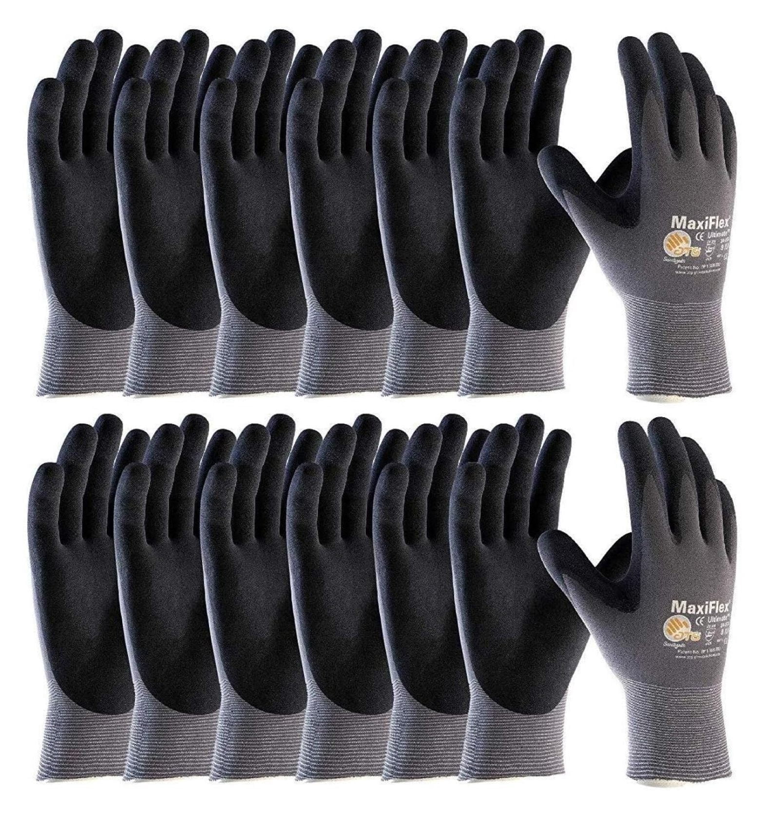 ATG MaxiFlex Ultimate Micro-Foam Nitrile Grip Gloves 34-874/S Black/Gray 24 Pair Small