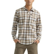 ATG by Wrangler Men's Long Sleeve Hike to Fish Shirt, Bistre Plaid