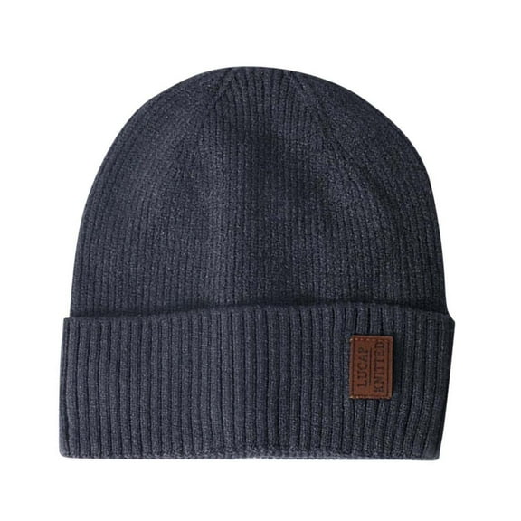 ATHJRT Beanie Hats for Men and Women Winter Warm Knit Fleece Stocking Cuffed Toboggan Caps Comfy Causal Daily Rib Skullcap Dark Gray Free Size