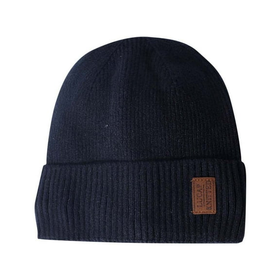 ATHJRT Beanie Hats for Men and Women Winter Warm Knit Fleece Stocking Cuffed Toboggan Caps Comfy Causal Daily Rib Skullcap Navy Free Size