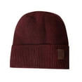 thumbnail image 1 of ATHJRT Beanie Hats for Men and Women Winter Warm Knit Fleece Stocking Cuffed Toboggan Caps Comfy Causal Daily Rib Skullcap Wine Free Size, 1 of 5