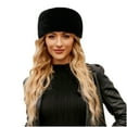 thumbnail image 1 of ATHJRT Classic Cossack Hats for Women Fashion Solid Color Headwear Winter Warm Fuzzy Fleece Caps Fisherman Trawlers Toboggans Hat Black#01 Free Size, 1 of 4