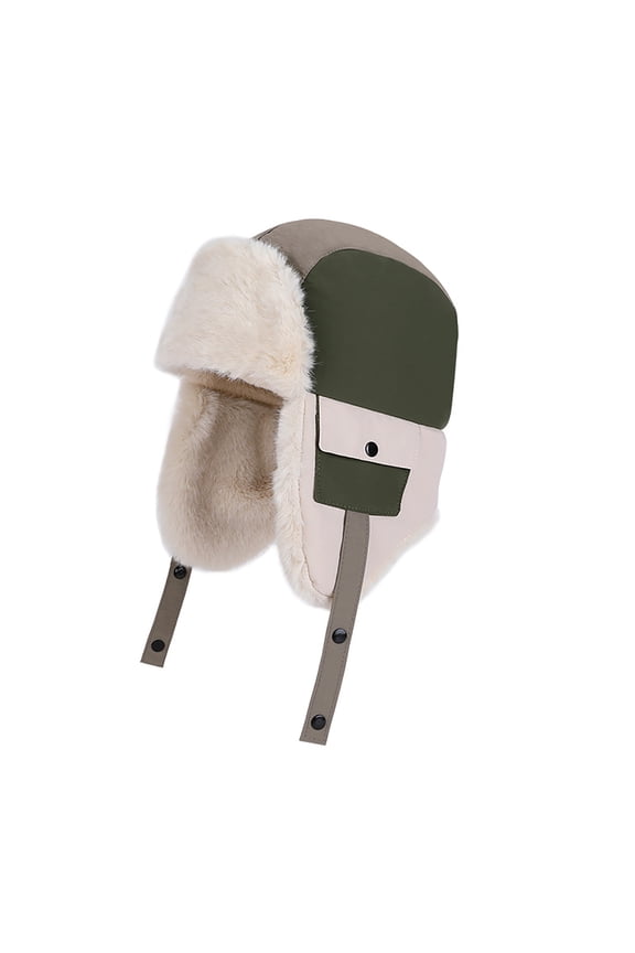 ATHJRT Kid's Winter Trooper Trapper Hat Warm Fuzzy Fleece Lined Children Skull Caps Boys Girls Windproof Ear Flaps Snow Skiing Hats Green