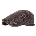 thumbnail image 1 of ATHJRT Men's Newsboy Caps Fashion Corduroy Flat Gatsby Cap Classical Adjustable Irish Cabbie Ivy Driving Hunting Hat Brown Free Size, 1 of 3
