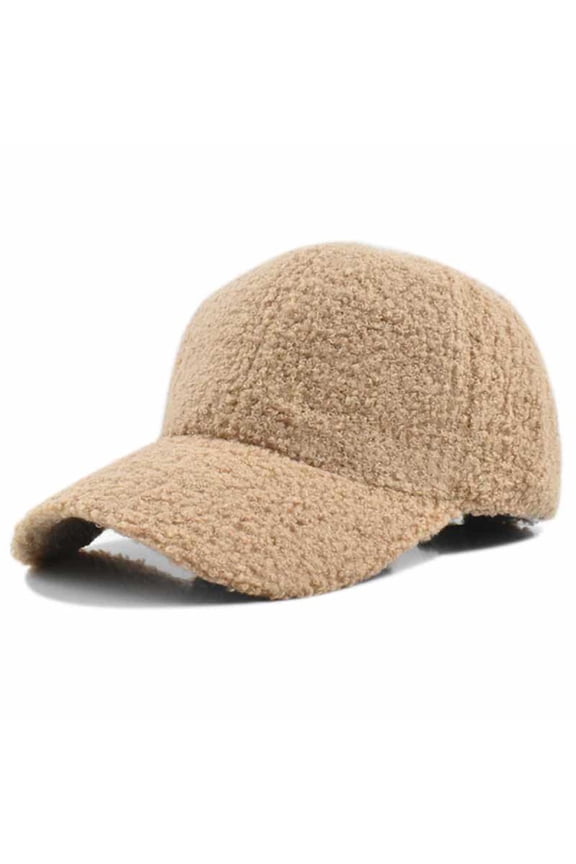 ATHJRT Winter Baseball Cap for Men Women Windproof Thermal Fleece Solid Color Hats with Visor Outdoor Sports Running Cyclin Caps Khaki Free Size