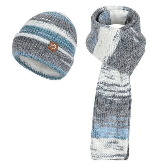 ATHJRT Winter Beanie Scarf Set for Women Men Fashion 2 Pieces Slouchy Skullcaps and Neck Warm Scarves Set Cold Weather Outdoor Activities Set Gray Free Size