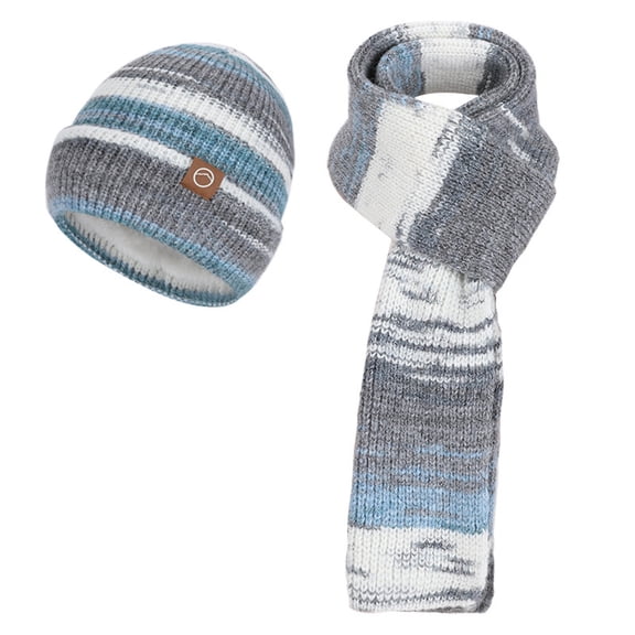 ATHJRT Winter Beanie Scarf Set for Women Men Fashion 2 Pieces Slouchy Skullcaps and Neck Warm Scarves Set Cold Weather Outdoor Activities Set Gray Free Size