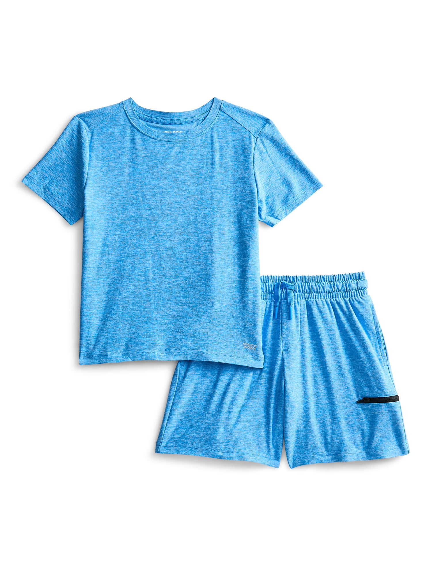 Athletic Works Boys' ButterCore Tee and Shorts Set, 2-Piece, Sizes 4-18 & Husky
