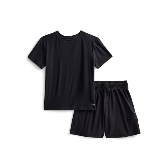 Athletic Works Boys' ButterCore Tee and Shorts Set, 2-Piece, Sizes 4-18 & Husky