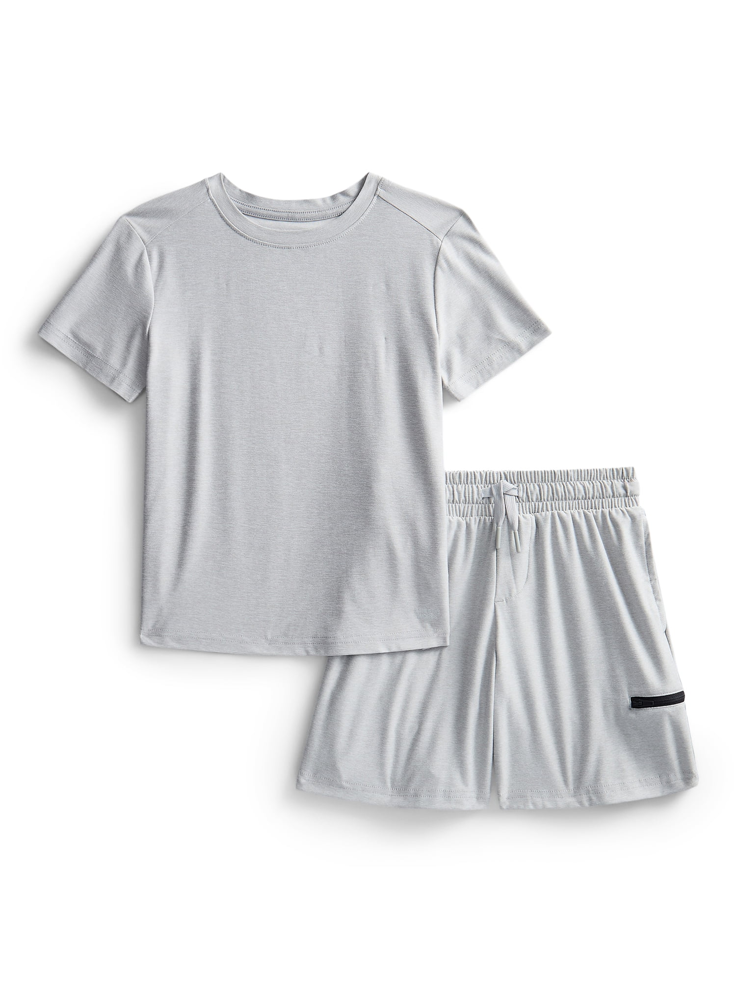 Athletic Works Boys' ButterCore Tee and Shorts Set, 2-Piece, Sizes 4-18 & Husky