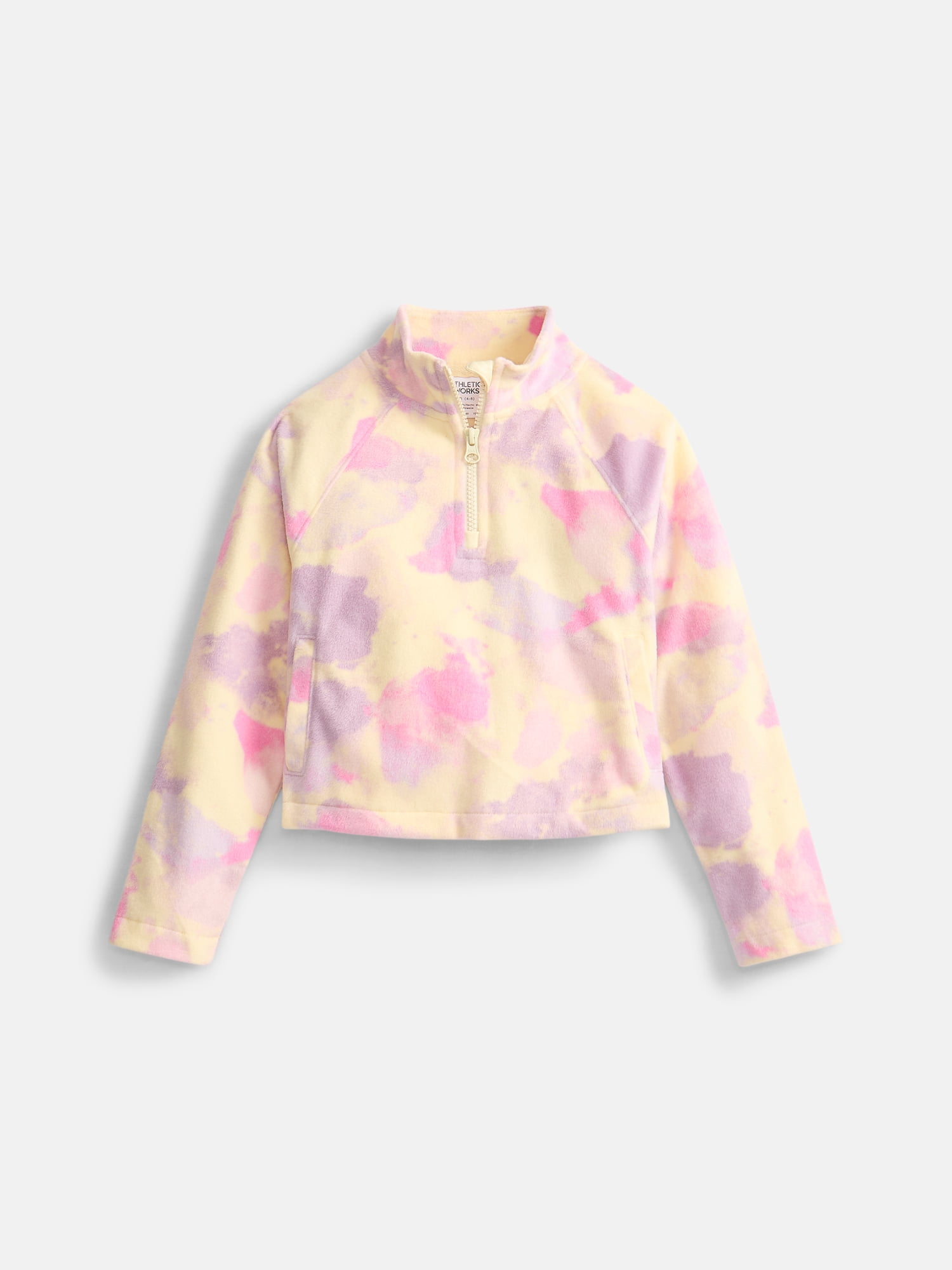 Athletic Works Girl's Microfleece Half Zip Pullover Sweatshirt, Sizes 4-18