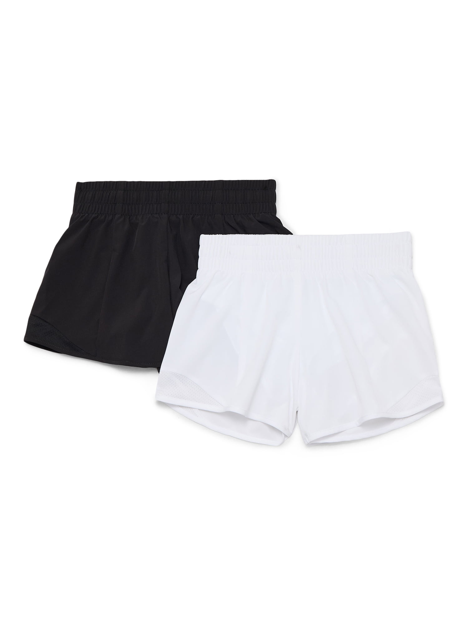 Athletic Works Girls Active Running Shorts, 2-Pack, Sizes 4-18 & Plus