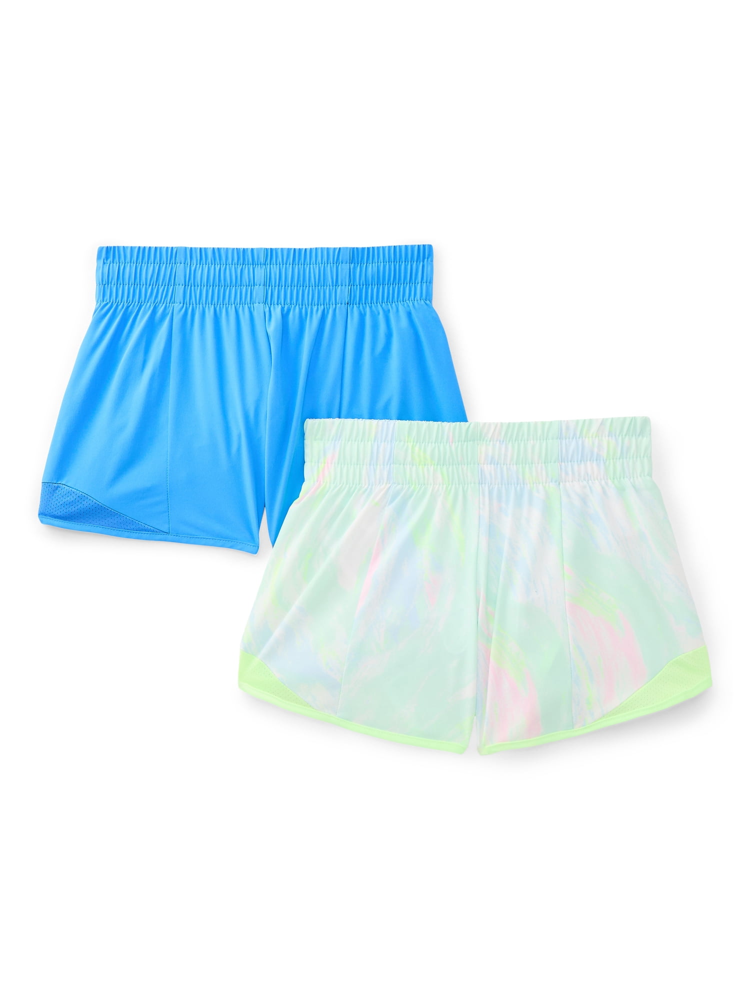 Athletic Works Girls Active Running Shorts, 2-Pack, Sizes 4-18 & Plus