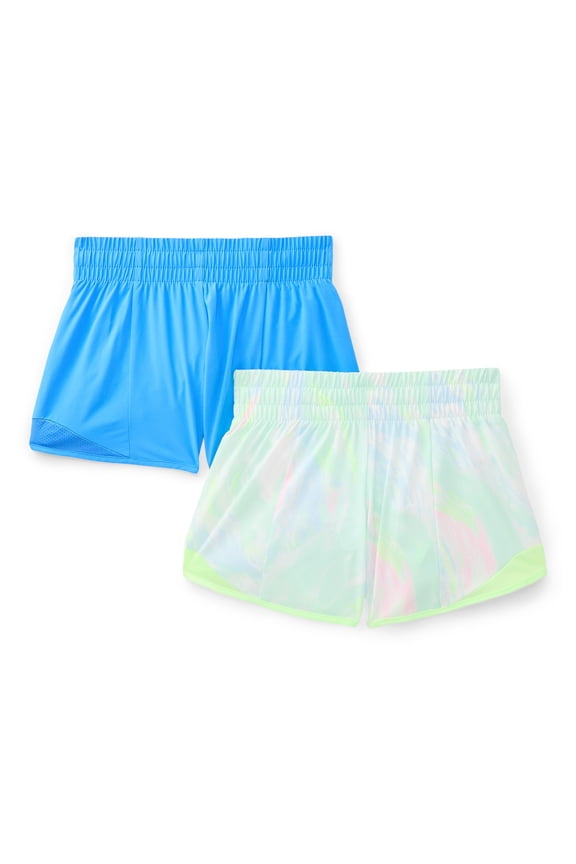 Girls Active Running Shorts, 2-Pack, Sizes 4-18 & Plus