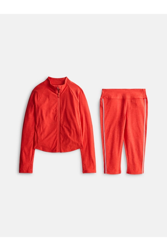 Girl's ButterCore Active Jacket and Capri Legging Set, 2-Piece, Sizes 4-18
