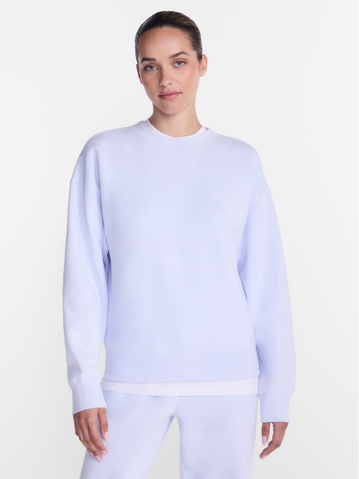 Athletic Works Women's and Women's Plus Fleece Sweatshirt with Long Sleeves, Sizes XS-4X