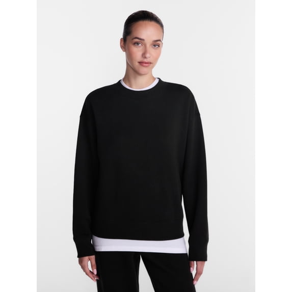 Athletic Works Women's and Women's Plus Fleece Sweatshirt with Long Sleeves, Sizes XS-4X